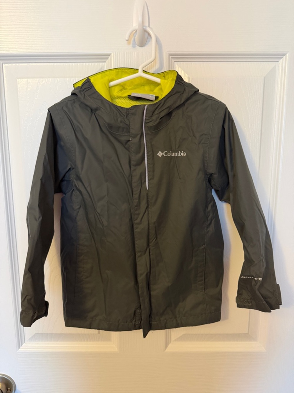Columbia Kids Gray Raincoat with Lime Interior
